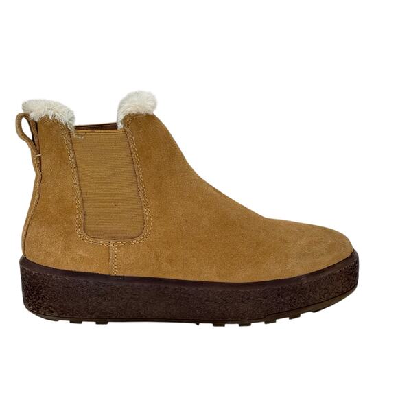 Madewell The Toasty Chelsea Boot Women's 8 Faux Shearling Pull On Brown Chunky - Picture 2 of 10